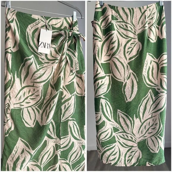 Zara Wrap Floral Print Skirt New - Picture 5 of 11